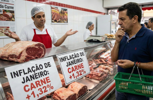 Inflação no Prato: Preço da carne sobe 1,32% em janeiro e “picanha barata” vira miragem